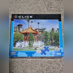 Click - Mega Puzzles Brand - Jigsaw Puzzle 500 Piece - Chinese Temple Theme